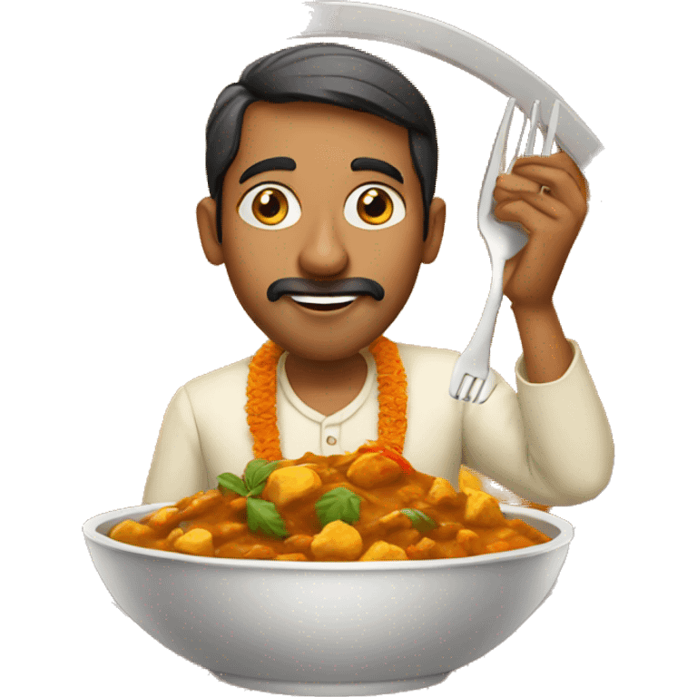 indian man eating curry emoji