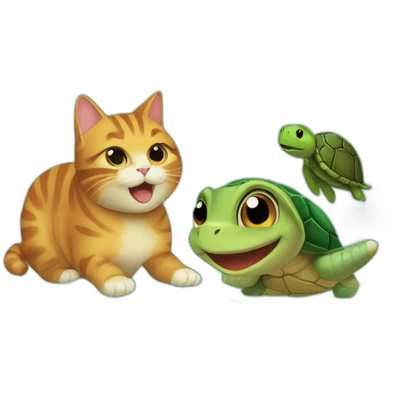 cat and turtle emoji