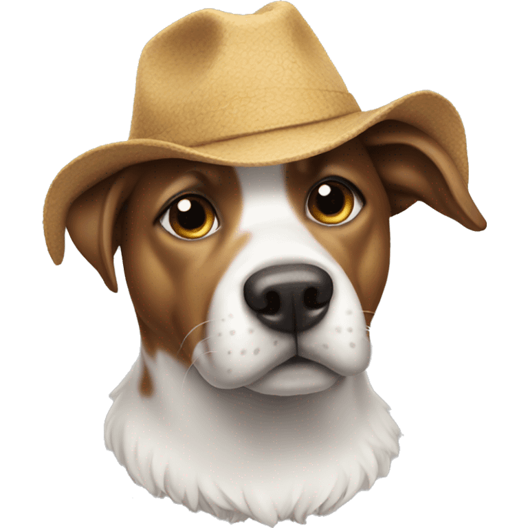 A dog wearing a hat emoji