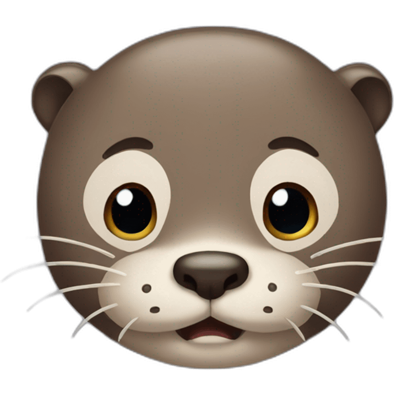 Forgetful otter face with its hands emoji