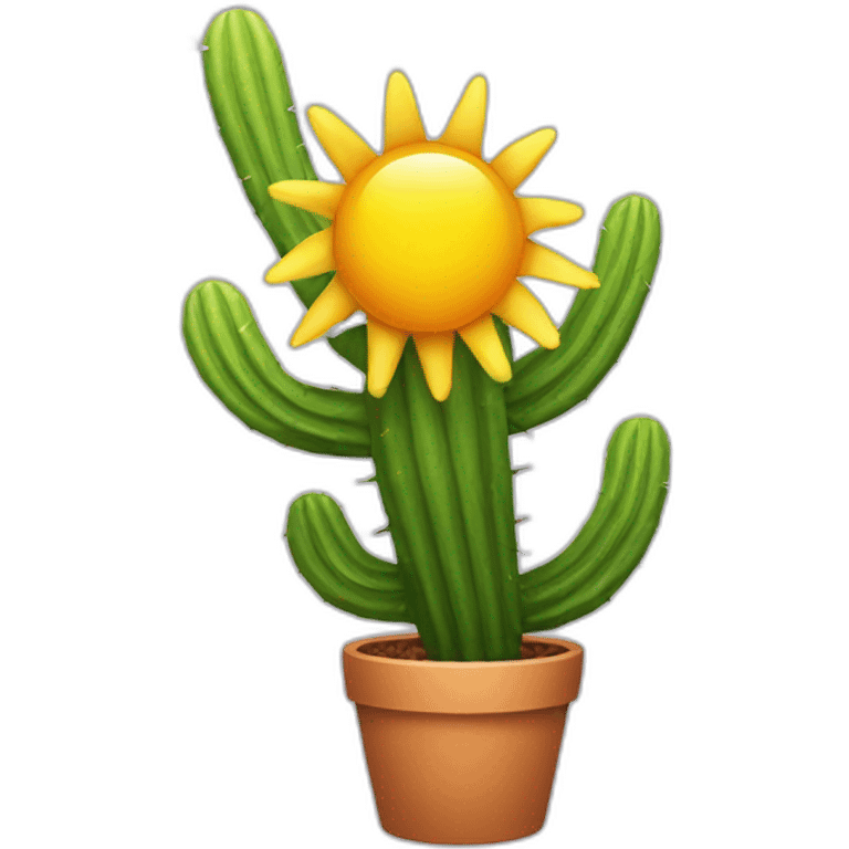 Soleil sur cactus emoji