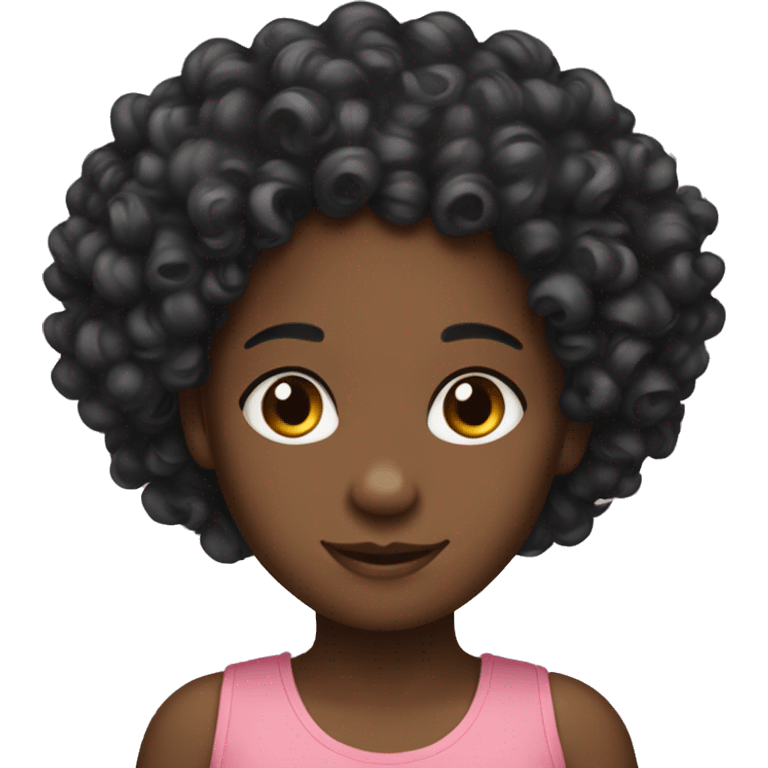 3 little black girls curly hair emoji