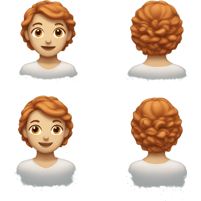 Copper haired ice skater emoji