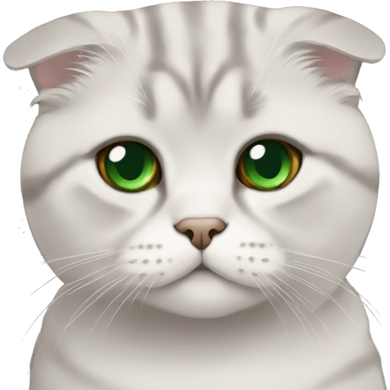 Scottish fold cat with green eyes  emoji