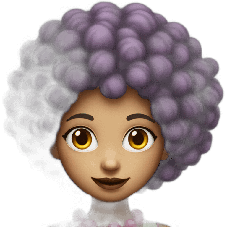 clown girl with afro emoji