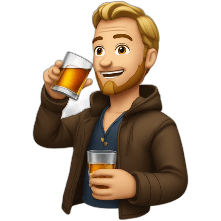 Joakim Broden drinking whiskey emoji