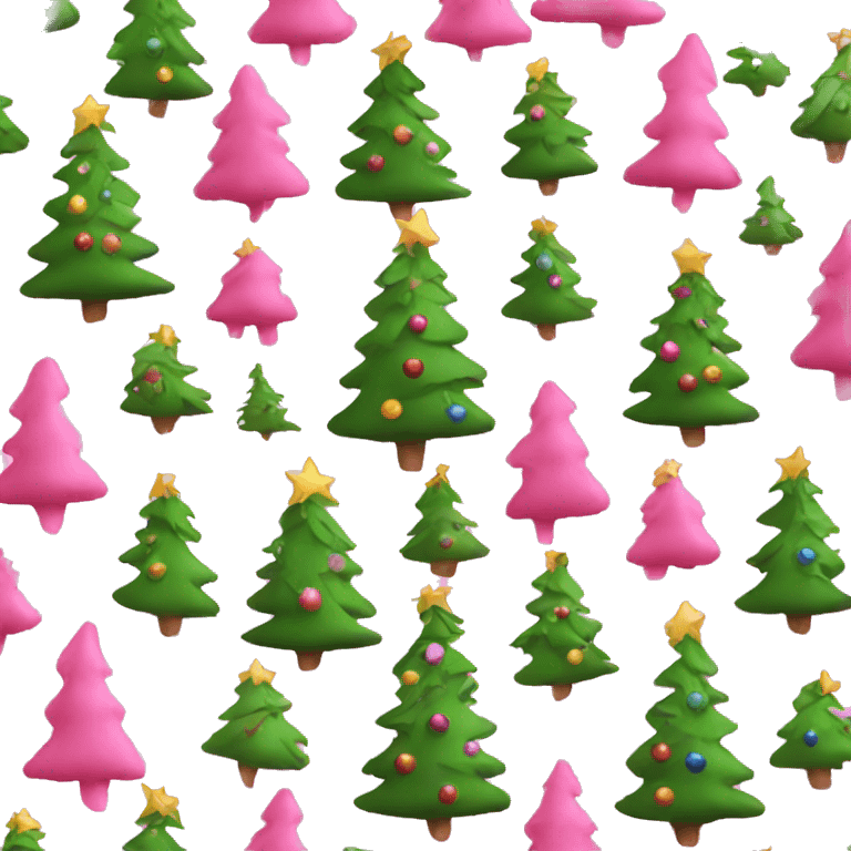 Christmas tree pink emoji