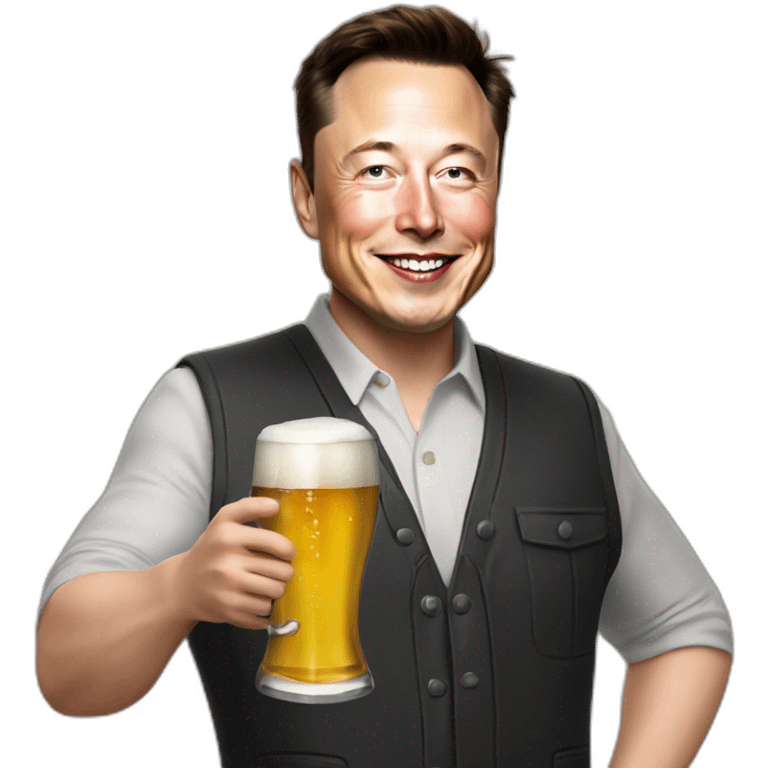 Elon Musk qui boit une bière emoji