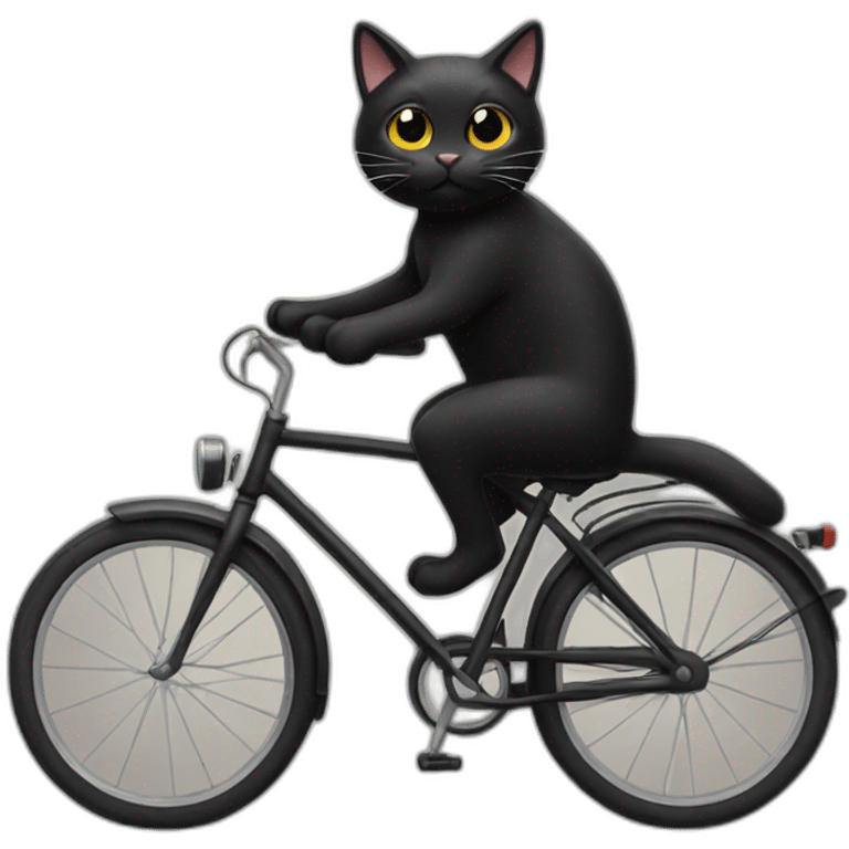 black cat riding a bike emoji