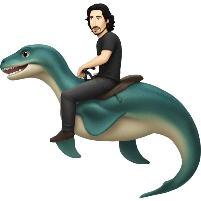 Adam driver riding plesiosaur  emoji