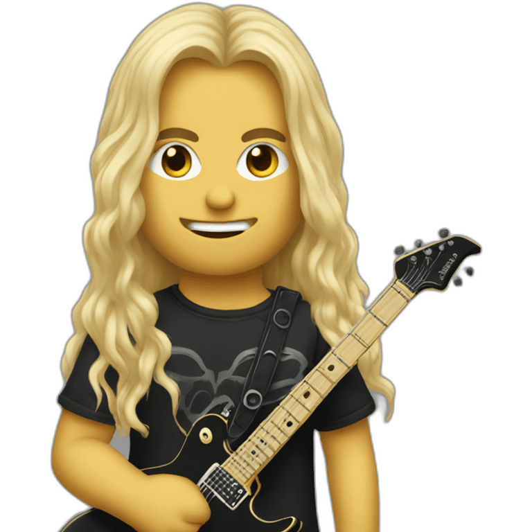 heavy metal guitarist with long blonde hair emoji