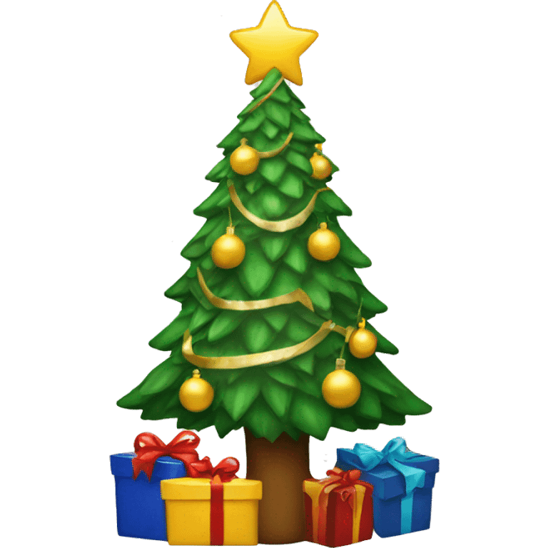 Christmas tree with presents  emoji