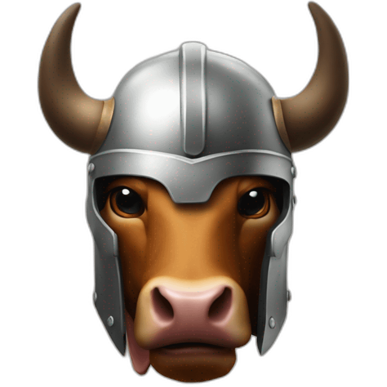 Bull head wearing Sparta helmet emoji