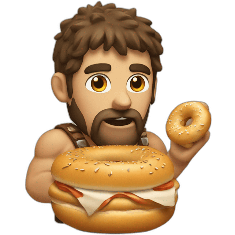 barbarian eating a bagel emoji