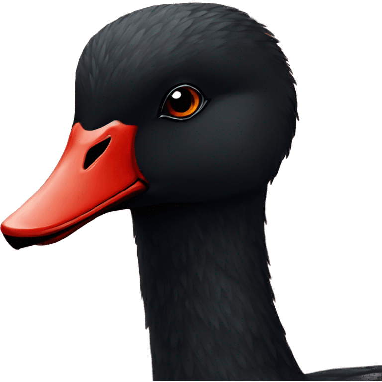 Red background black swan emoji