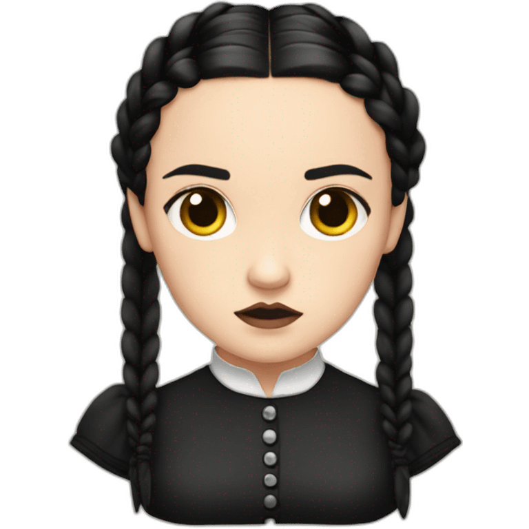 Wednesday adams with braids sad emoji