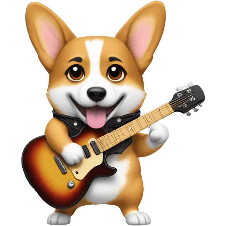 Corgi guitar hero emoji