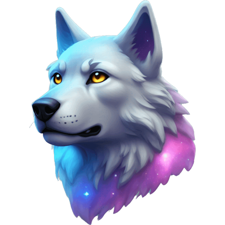 Full-body nebula wolf emoji