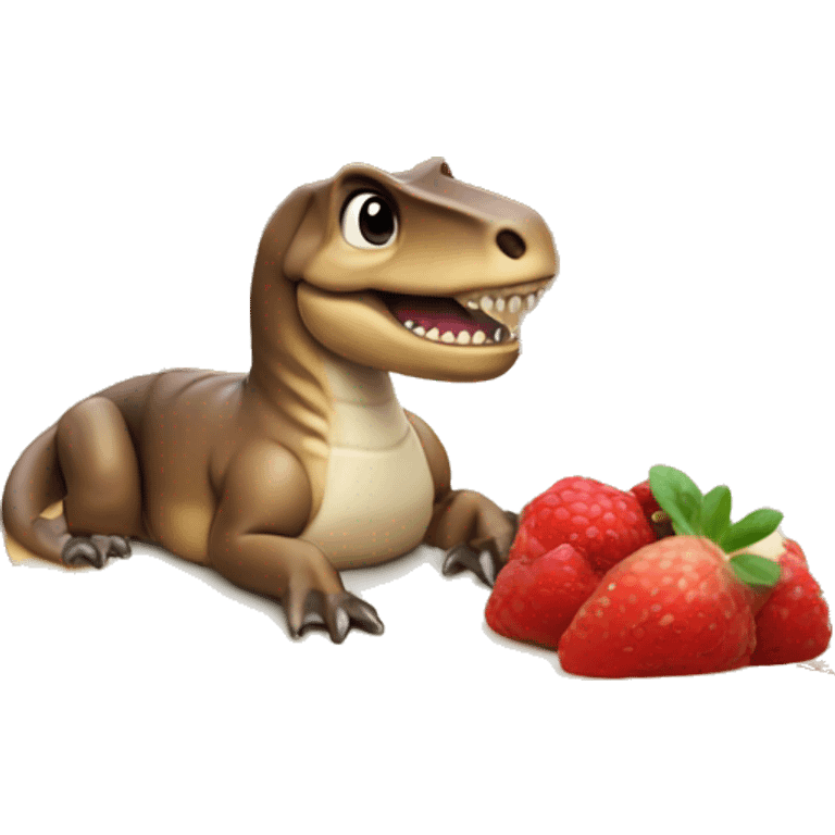 cheesecake with trex emoji