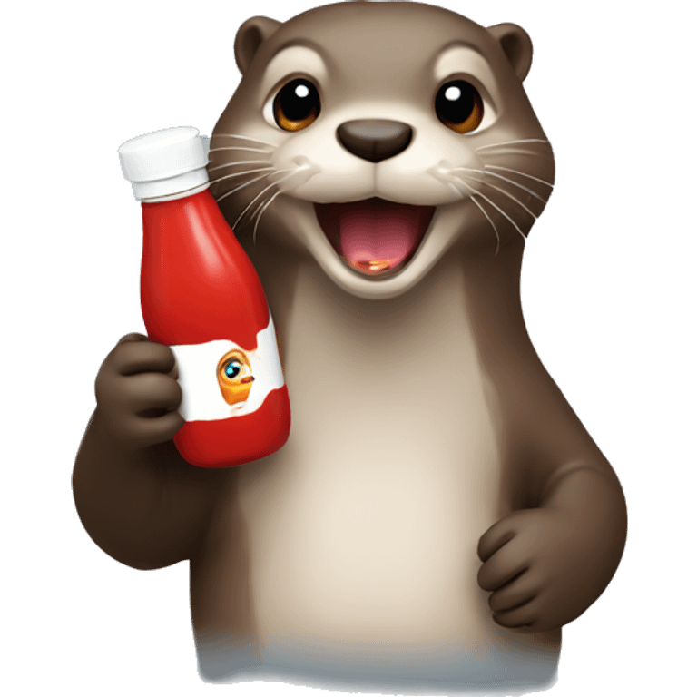 otter holding ketchup bottle emoji