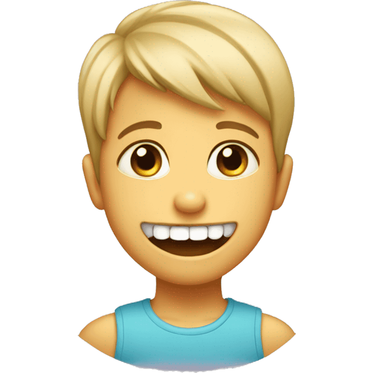 kid with baby teeth smili emoji