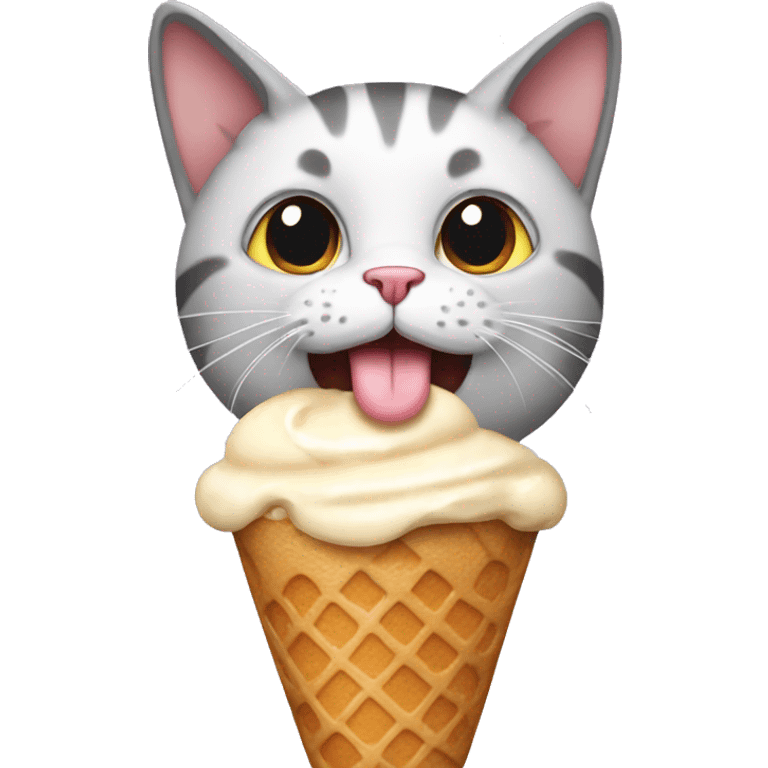 cat with ice cream emoji