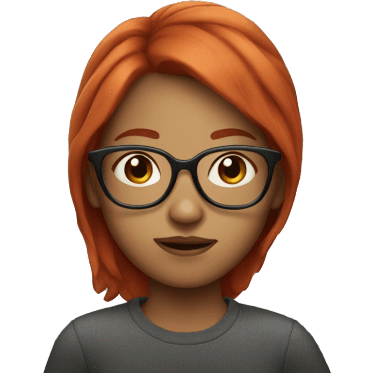 red hair girl with glasses emoji