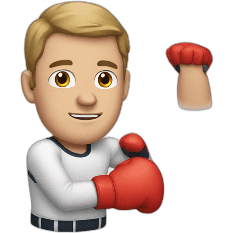 Bold white man with box gloves emoji