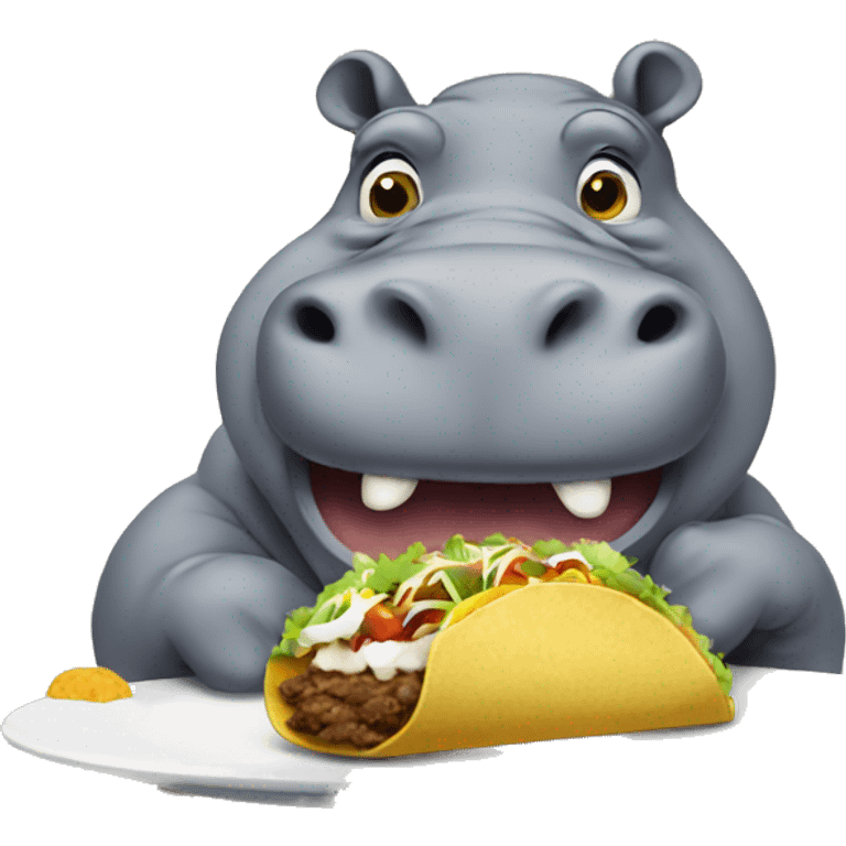 hippo eating taco emoji