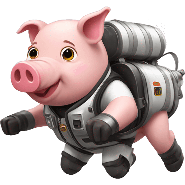 Pig jetpack emoji