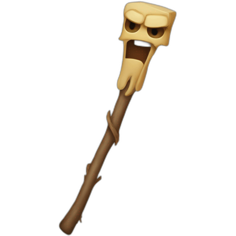 a really angry stick emoji