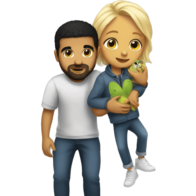 Drake holding a little kid emoji