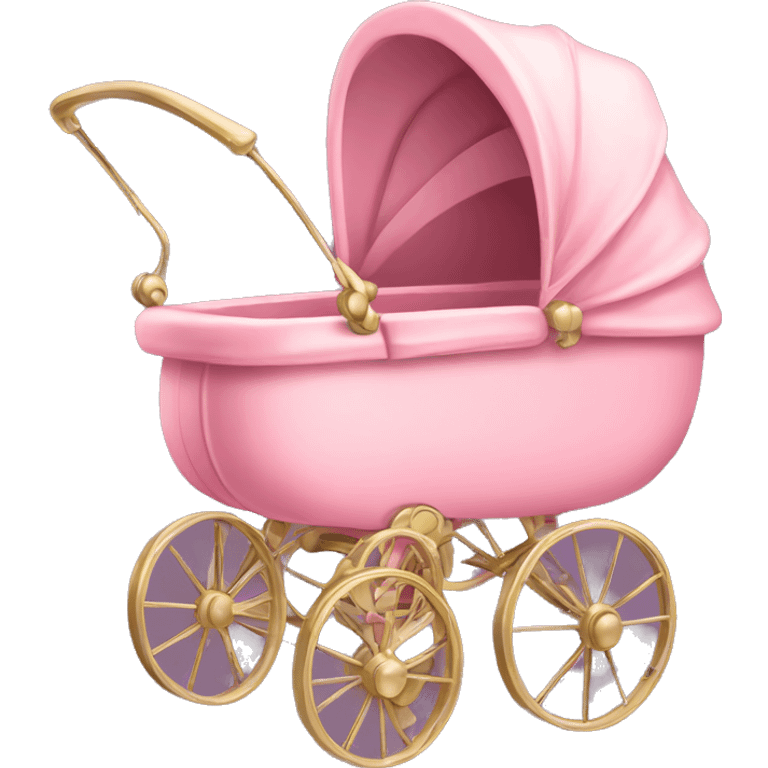 fancy vintage pink baby stroller emoji