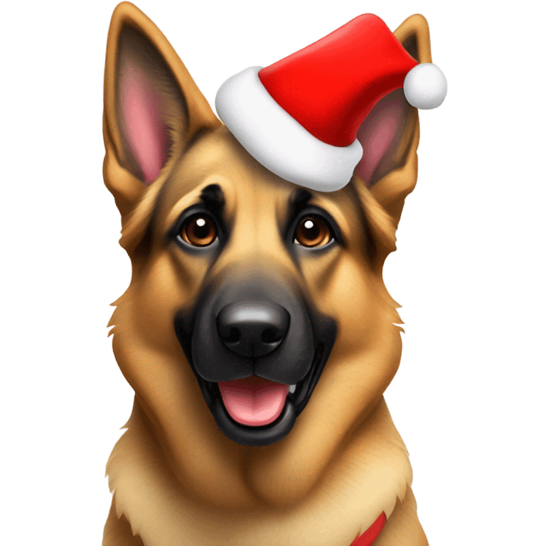 German Shepard wearing Santa hat  emoji