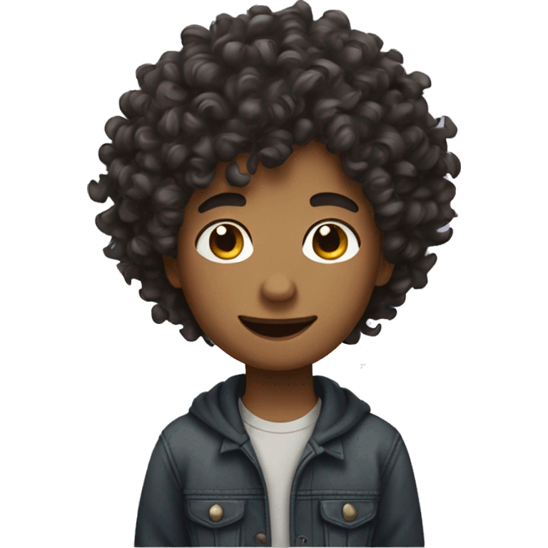 Curly hair boy emoji