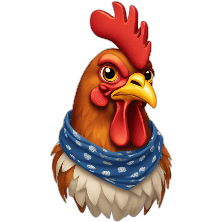 rooster wearing a bandana emoji