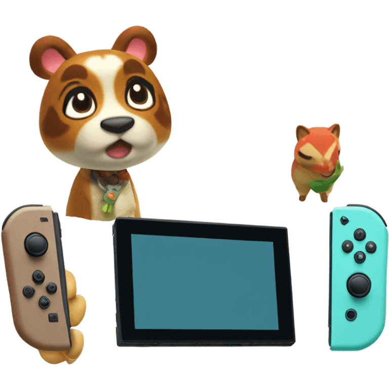 Nintendo Switch screen playing Animal Crossing  emoji