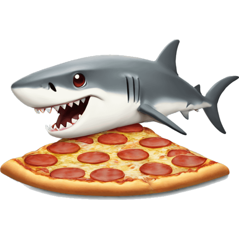 shark eating a pizza emoji