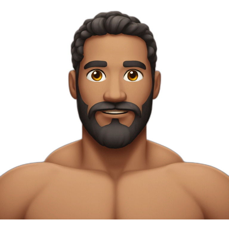 muscly swimmer black beard emoji