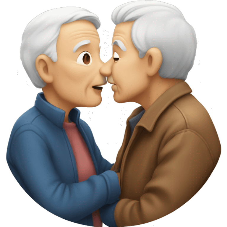 two old people kissing emoji