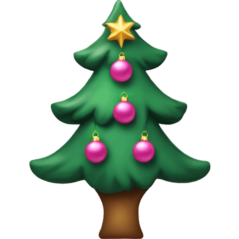 christmas tree with pink ornaments  emoji