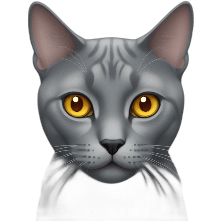 grey british cat with amber eyes emoji