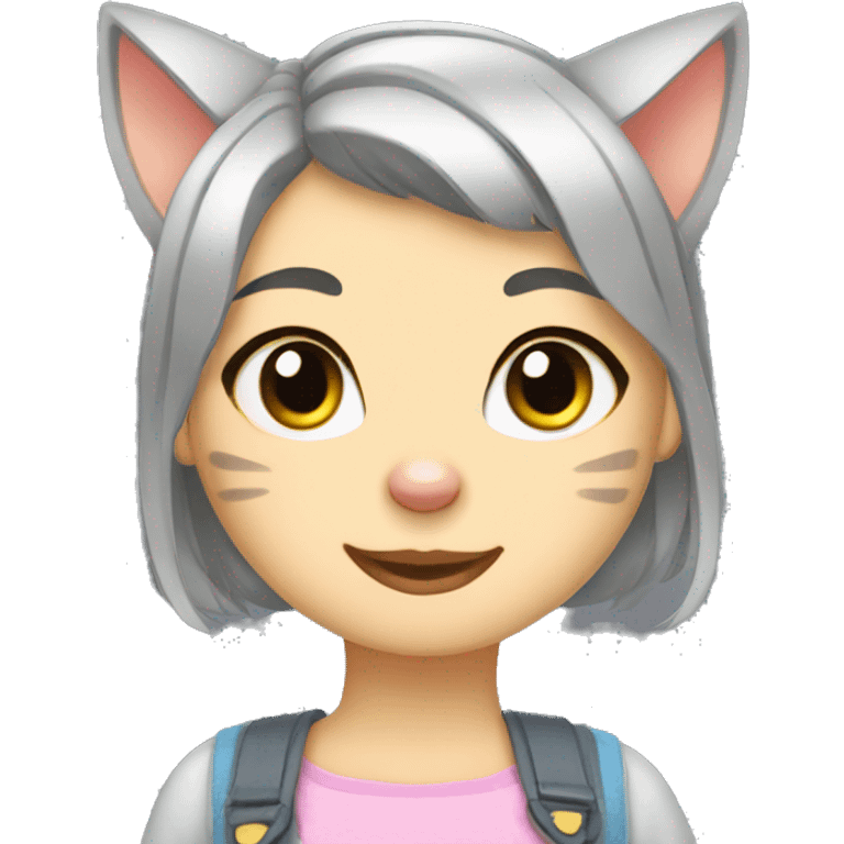 American shorthair cat girl emoji