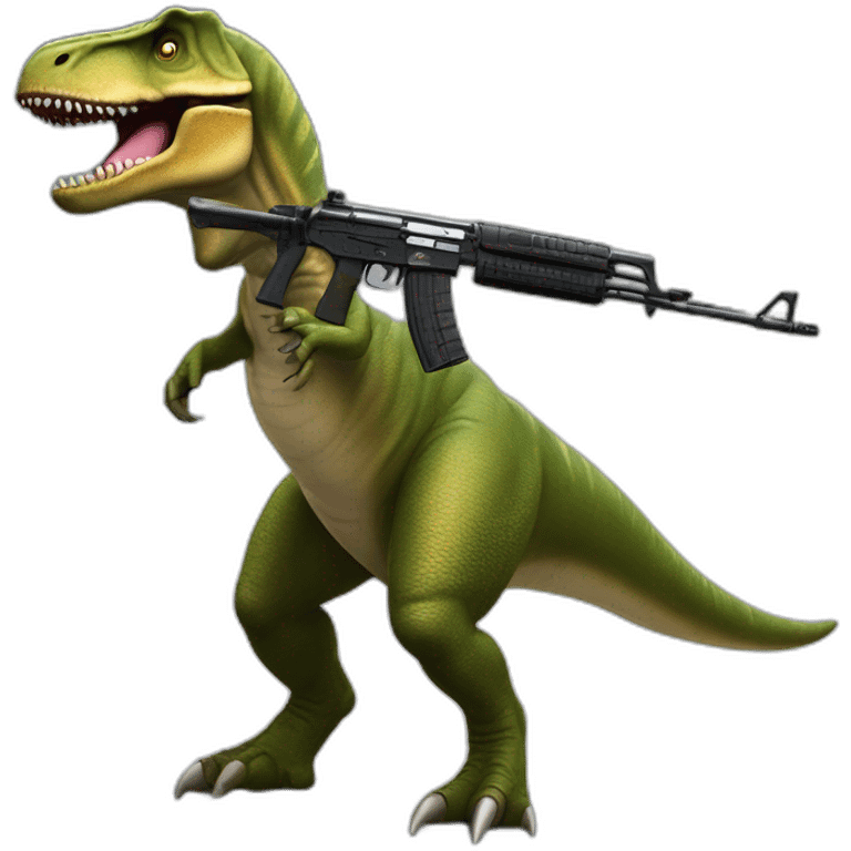 Un t rex avec une AK 47 emoji