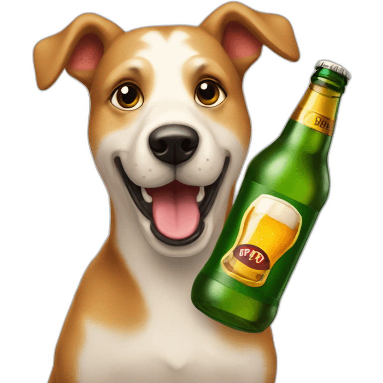 Hund mit bier spielt piker emoji