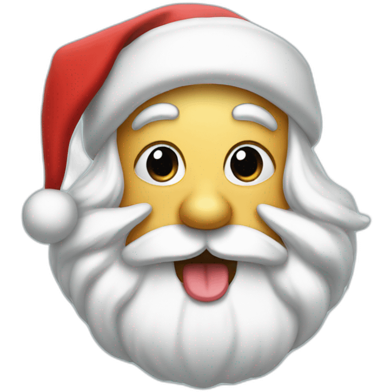 santa sticking out his tongue emoji