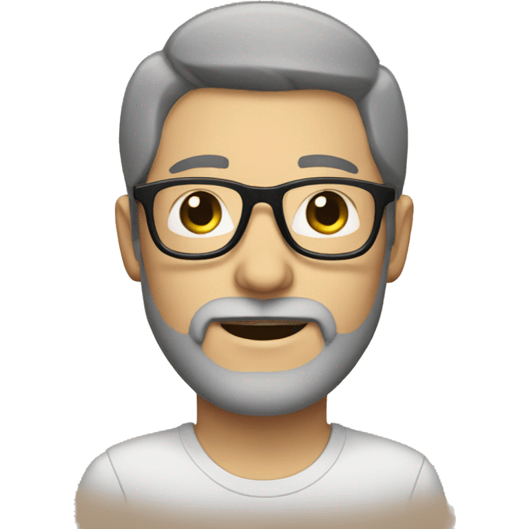 Guy with glasses and black beard, white skin emoji