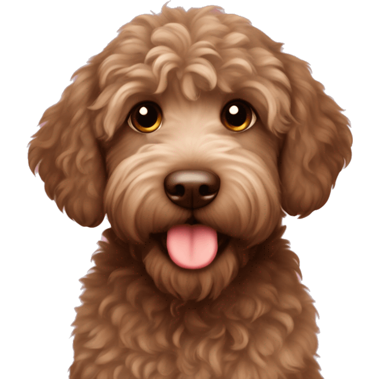 Cute brown labradoodle girl fluffy emoji