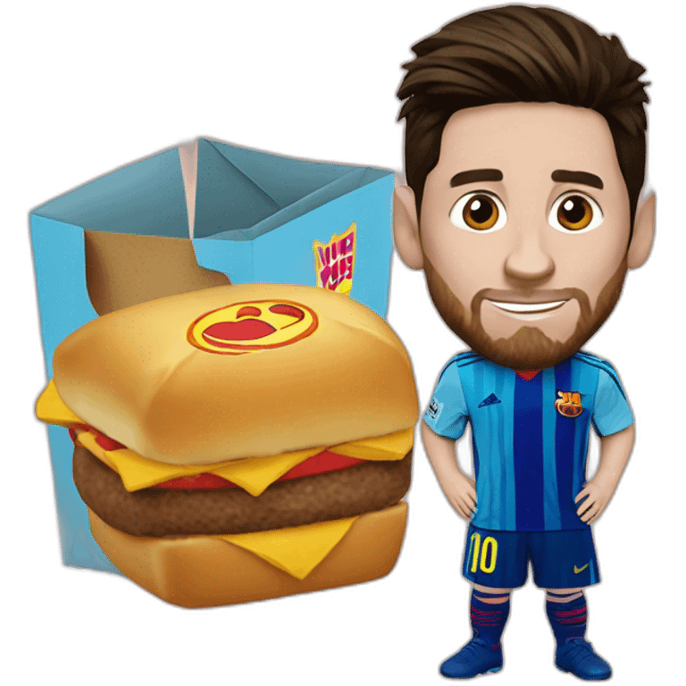 Messi with happy meal emoji