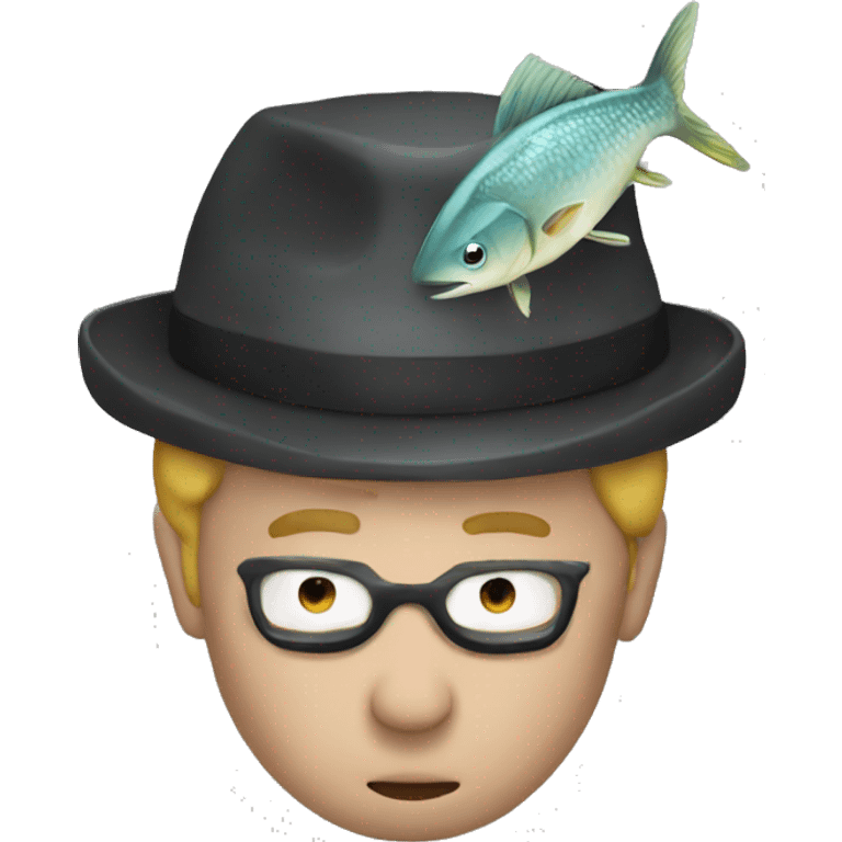 Spy with fish on head emoji